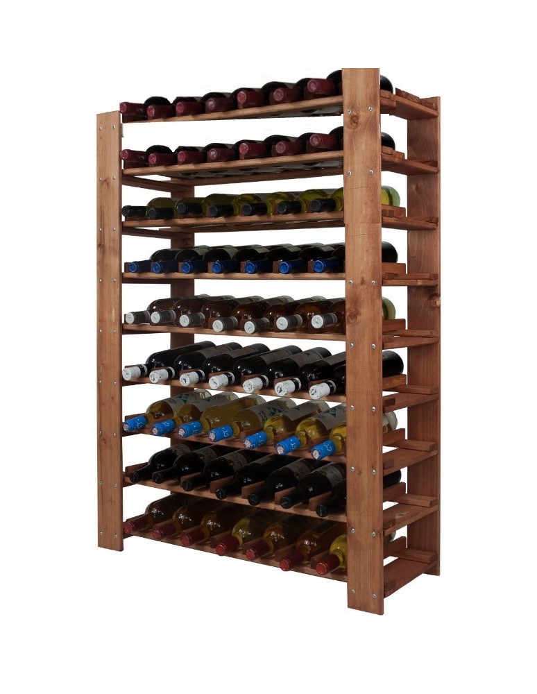 Regały - MAXI Regał Drewniany na 63 butelki 115x80x30 cm Brązowy - product b2b.wamar.biz 2