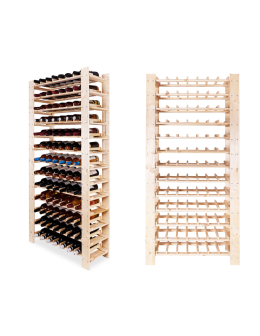 MAXI Regał Drewniany na 91 butelek 166,4x80x30 cm Surowy