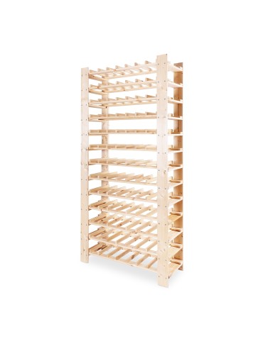 Regały - MAXI Regał Drewniany na 91 butelek 166,4x80x30 cm Surowy - product 3