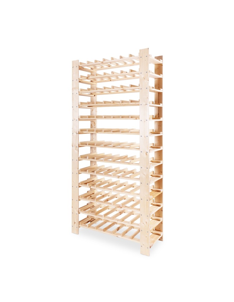 Regały - MAXI Regał Drewniany na 91 butelek 166,4x80x30 cm Surowy - product b2b.wamar.biz 3