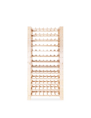 Regały - MAXI Regał Drewniany na 91 butelek 166,4x80x30 cm Surowy - product 7