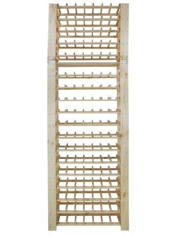Regały - MAXI Regał Drewniany na 126 butelek 230x80x30 cm Surowy - product 3