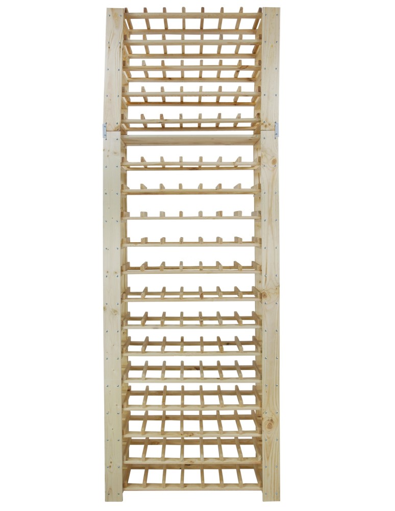 Regały - MAXI Regał Drewniany na 126 butelek 230x80x30 cm Surowy - product b2b.wamar.biz 3