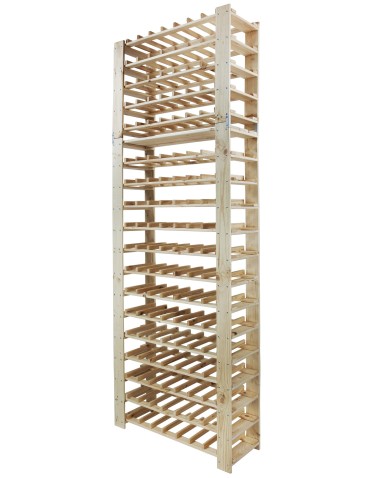 Regały - MAXI Regał Drewniany na 126 butelek 230x80x30 cm Surowy - product 4