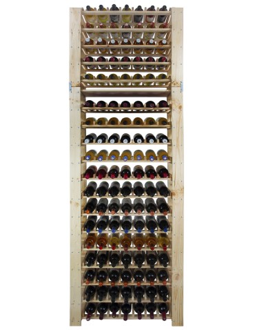 Regały - MAXI Regał Drewniany na 126 butelek 230x80x30 cm Surowy - product 6