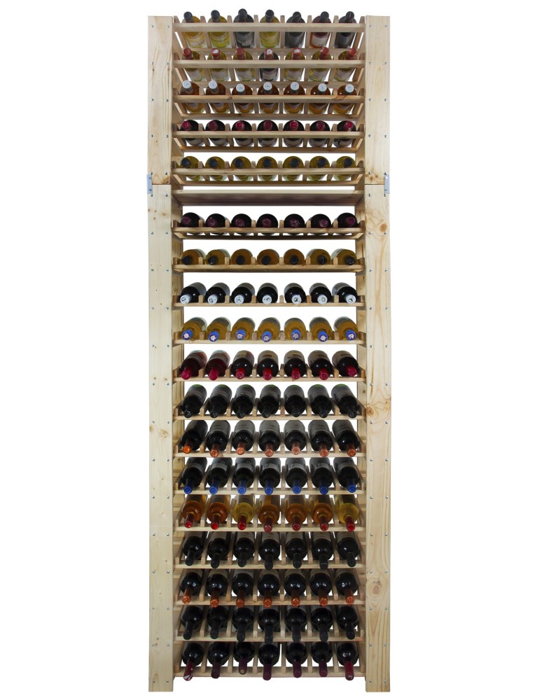 Regały - MAXI Regał Drewniany na 126 butelek 230x80x30 cm Surowy - product b2b.wamar.biz 6