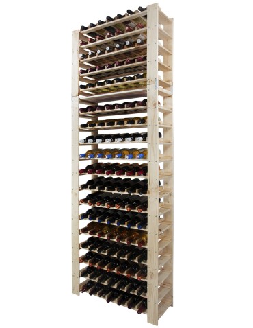 Regały - MAXI Regał Drewniany na 126 butelek 230x80x30 cm Surowy - product 7