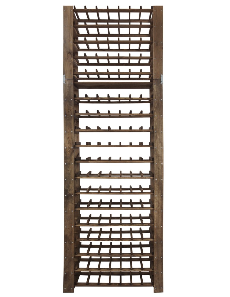 Regały - MAXI Regał Drewniany na 126 butelek 230x80x30 cm Brązowy - product b2b.wamar.biz 4