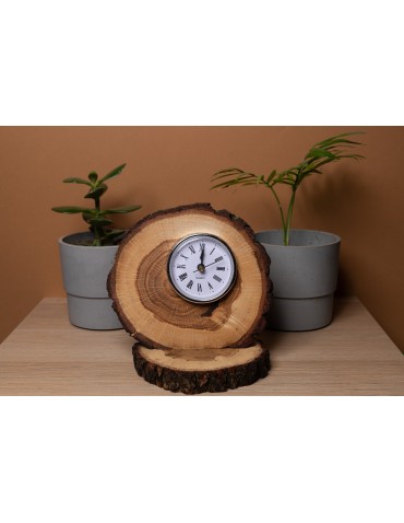 Zegary i Stacje Pogodowe - Zegar Stojący na Kominek /Dębowy z Korą - product 3