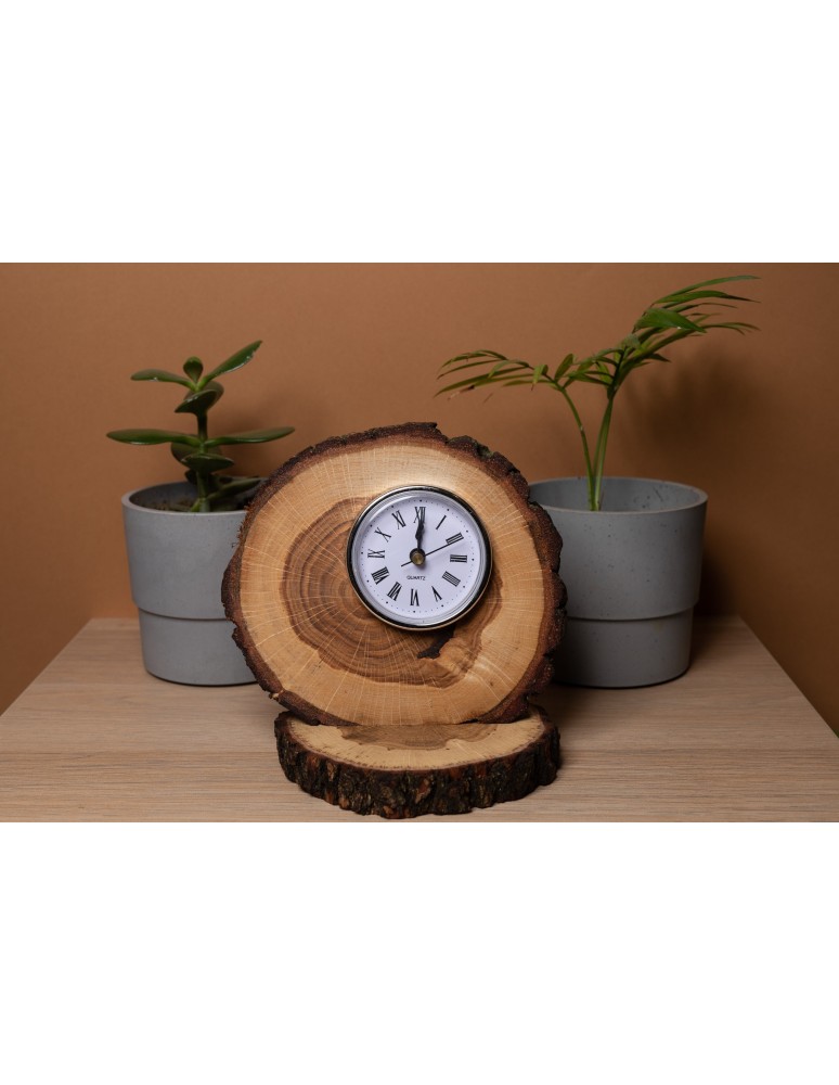 Zegary i Stacje Pogodowe - Zegar Stojący na Kominek /Dębowy z Korą - product b2b.wamar.biz 3