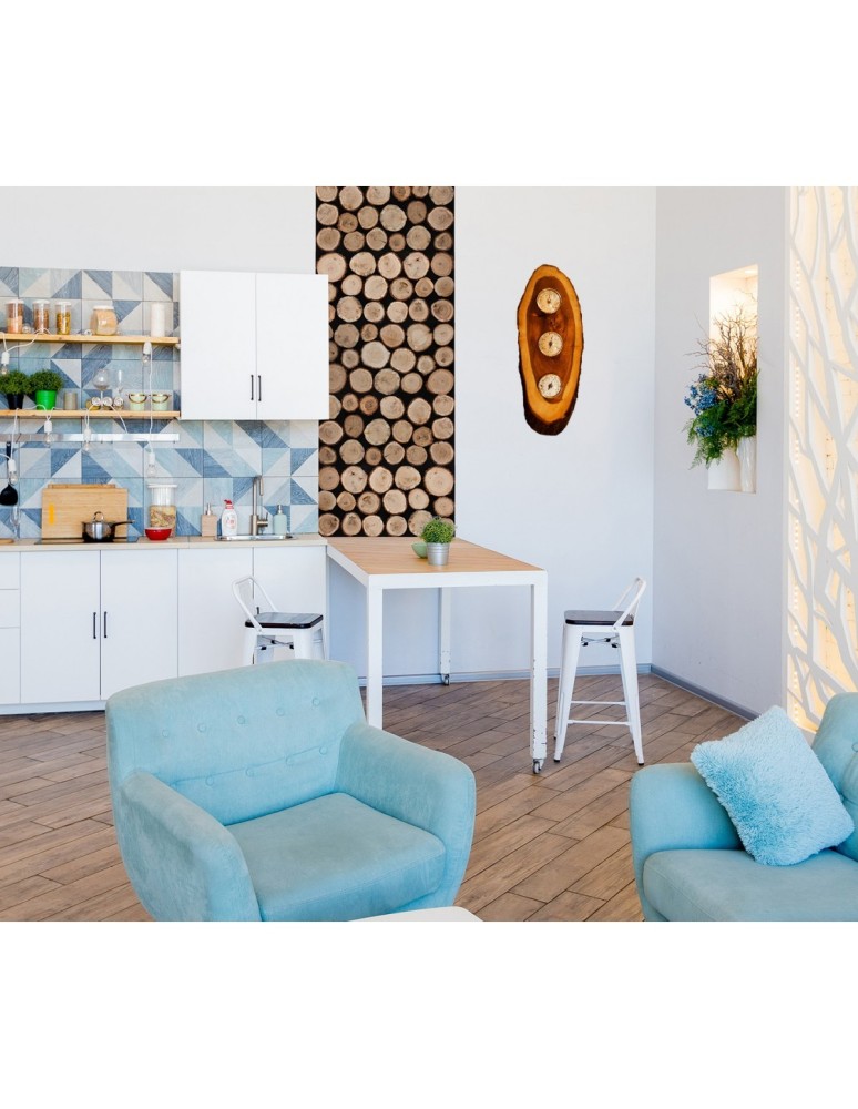 Zegary i Stacje Pogodowe - Drewniana Analogowa Stacja Pogodowa Higrometr/Barometr/Termometr - product b2b.wamar.biz 6