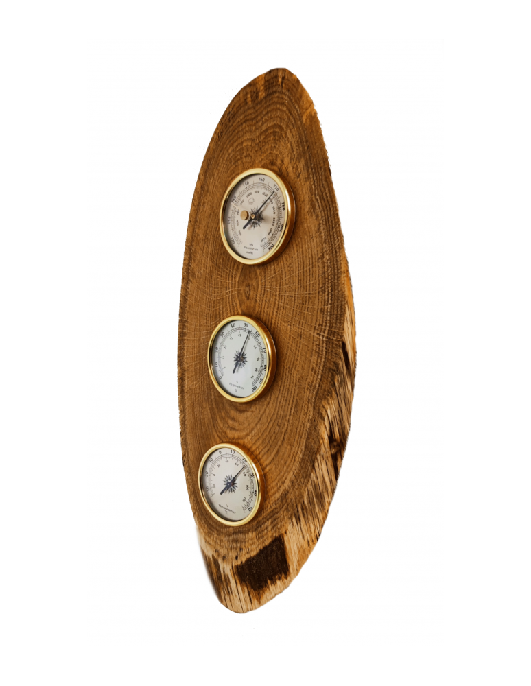Zegary i Stacje Pogodowe - Drewniana Analogowa Stacja Pogodowa Higrometr/Barometr/Termometr - product b2b.wamar.biz 3