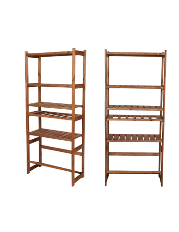 Regał drewniany do spiżarni LSR P4W1S1 Brązowy