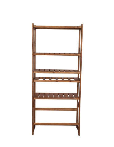 Regały - Regał drewniany do spiżarni LSR P4W1S1 Brązowy - product 4