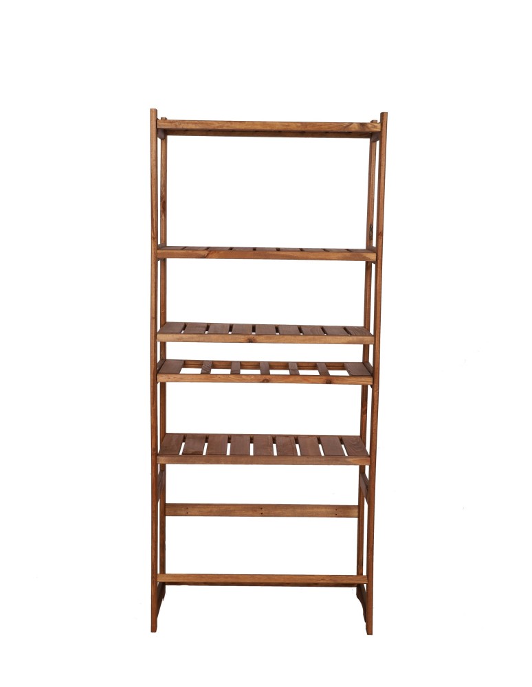 Regały - Regał drewniany do spiżarni LSR P4W1S1 Brązowy - product b2b.wamar.biz 4