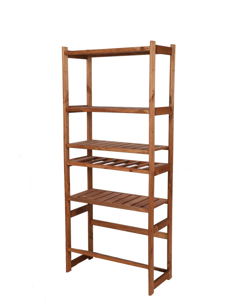 Regały - Regał drewniany do spiżarni LSR P4W1S1 Brązowy - product b2b.wamar.biz 5