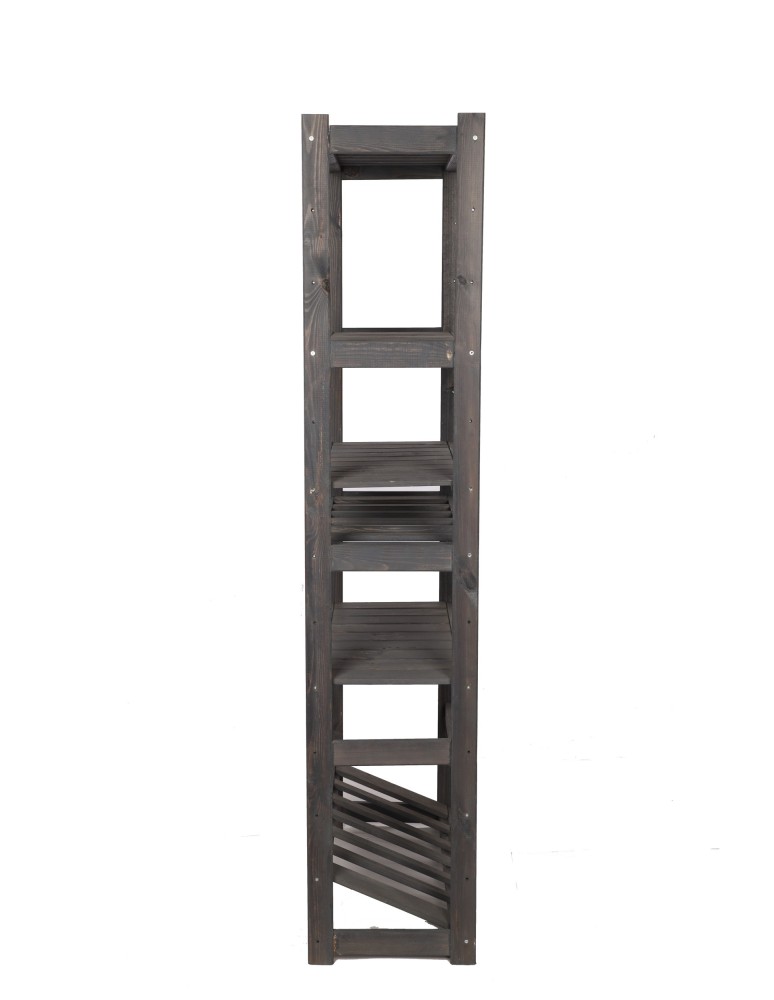 Regały - Regał drewniany do spiżarni LSR P4W1S1 Szary - product b2b.wamar.biz 3