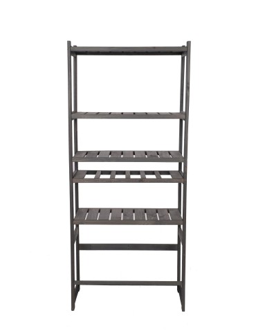 Regały - Regał drewniany do spiżarni LSR P4W1S1 Szary - product 4