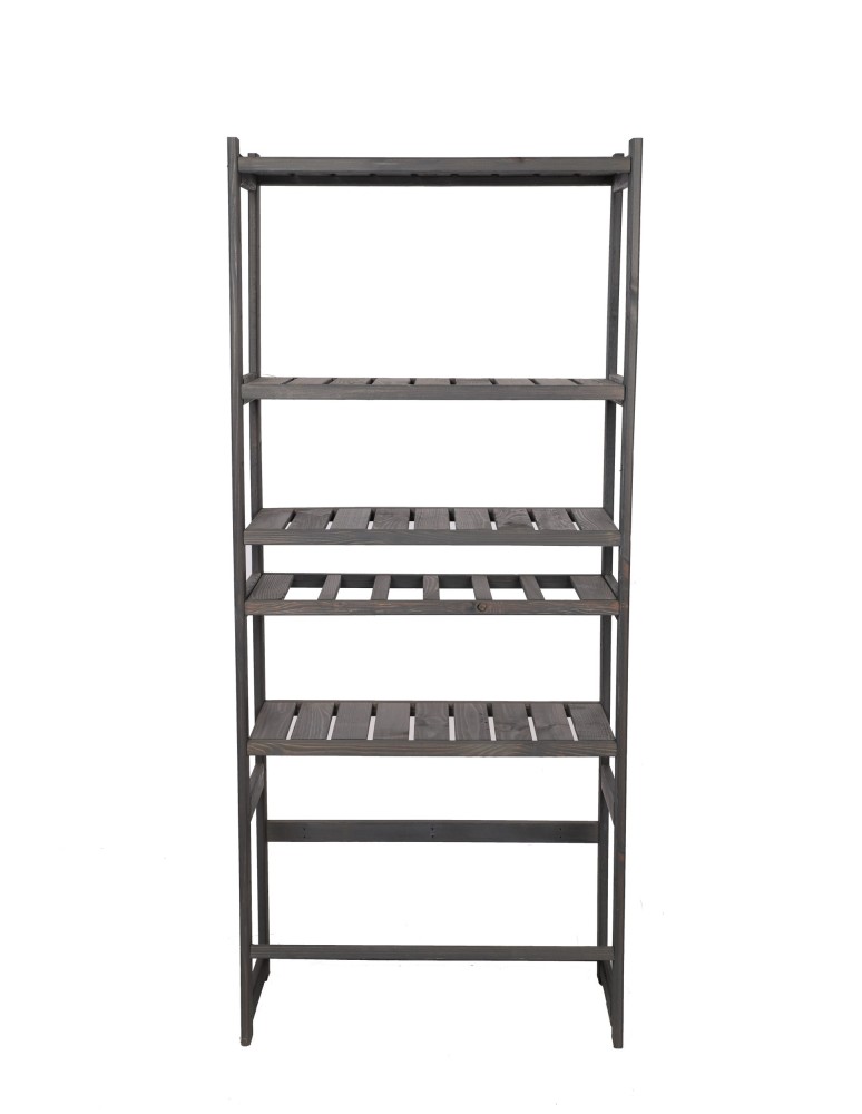 Regały - Regał drewniany do spiżarni LSR P4W1S1 Szary - product b2b.wamar.biz 4