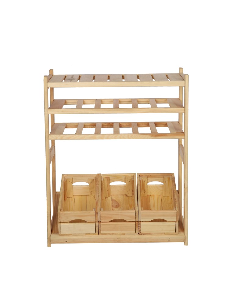 Regały - Regał drewniany do spiżarni LSR P1W2S1 Naturalny - product b2b.wamar.biz 6