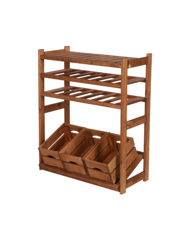 Regał drewniany do spiżarni LSR P1W2S1 Brązowy