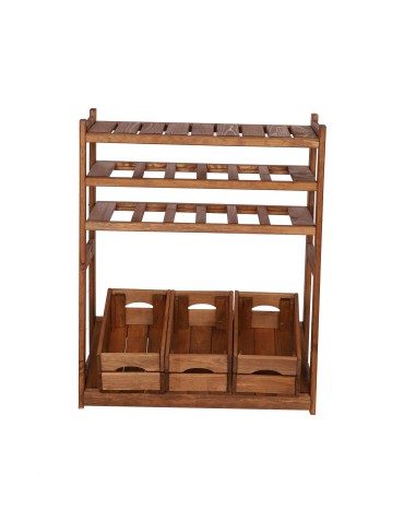 Regały - Regał drewniany do spiżarni LSR P1W2S1 Brązowy - product 6