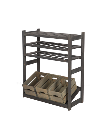 Regał drewniany do spiżarni LSR P1W2S1 Szary