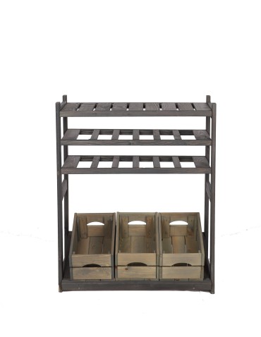 Regały - Regał drewniany do spiżarni LSR P1W2S1 Szary - produkt 5