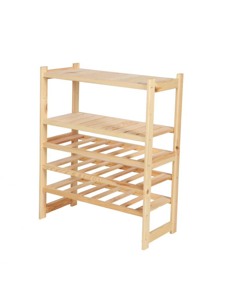 Regały - Regał drewniany do spiżarni LSR P2W3S0 Naturalny - product b2b.wamar.biz 2