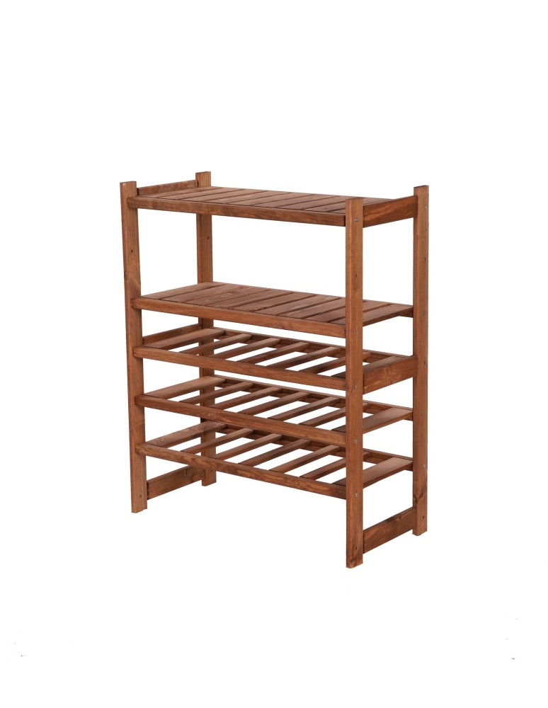 Regały - Regał drewniany do spiżarni LSR P2W3S0 Brązowy - product b2b.wamar.biz 3