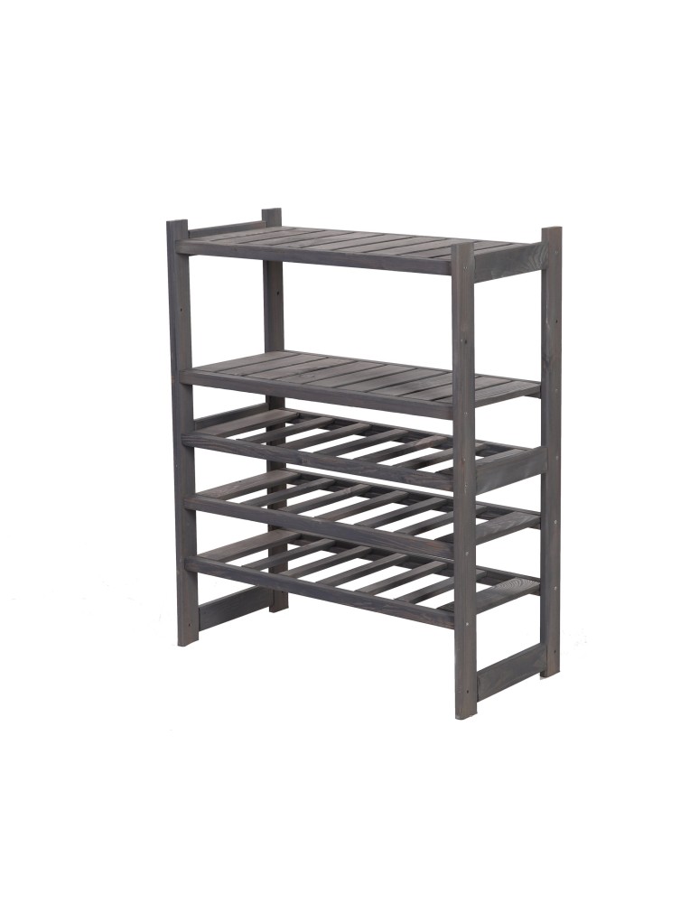 Regały - Regał drewniany do spiżarni LSR P2W3S0 Szary - product b2b.wamar.biz 2