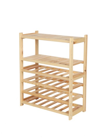 Regały - Regał drewniany do spiżarni LSR P2W4S0 Naturalny - product 4