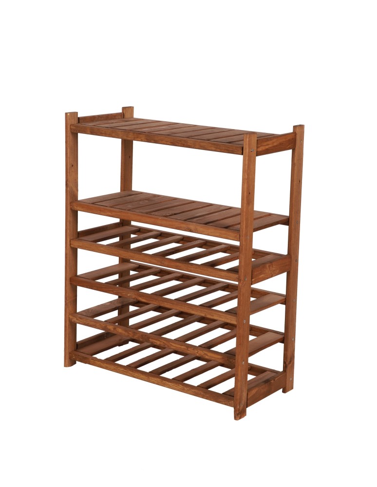 Regały - Regał drewniany do spiżarni LSR P2W4S0 Brązowy - product b2b.wamar.biz 3