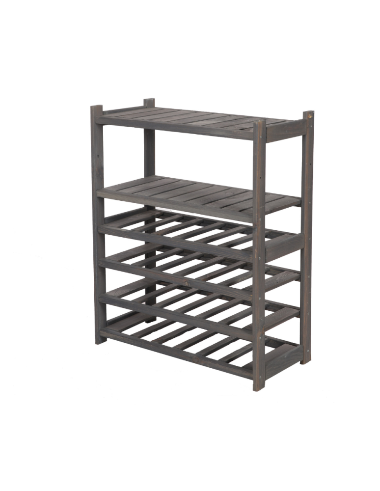 Regały - Regał drewniany do spiżarni LSR P2W4S0 Szary - product b2b.wamar.biz 2