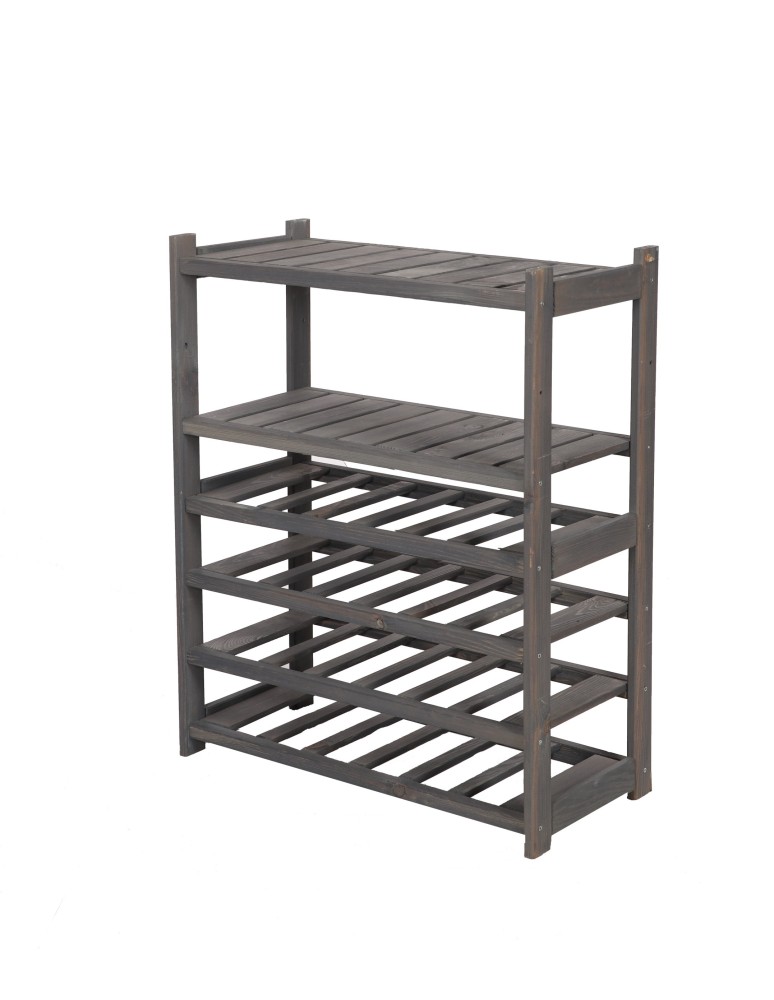 Regały - Regał drewniany do spiżarni LSR P2W4S0 Szary - product b2b.wamar.biz 3