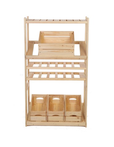 Regały - Regał drewniany do spiżarni LSR P1W2S2 Naturalny - produkt 3