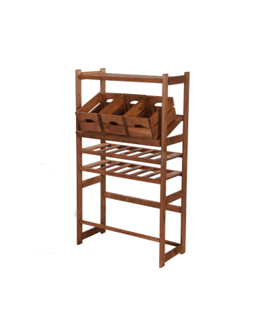 Regał drewniany do spiżarni LSR P1W2S2 Brązowy