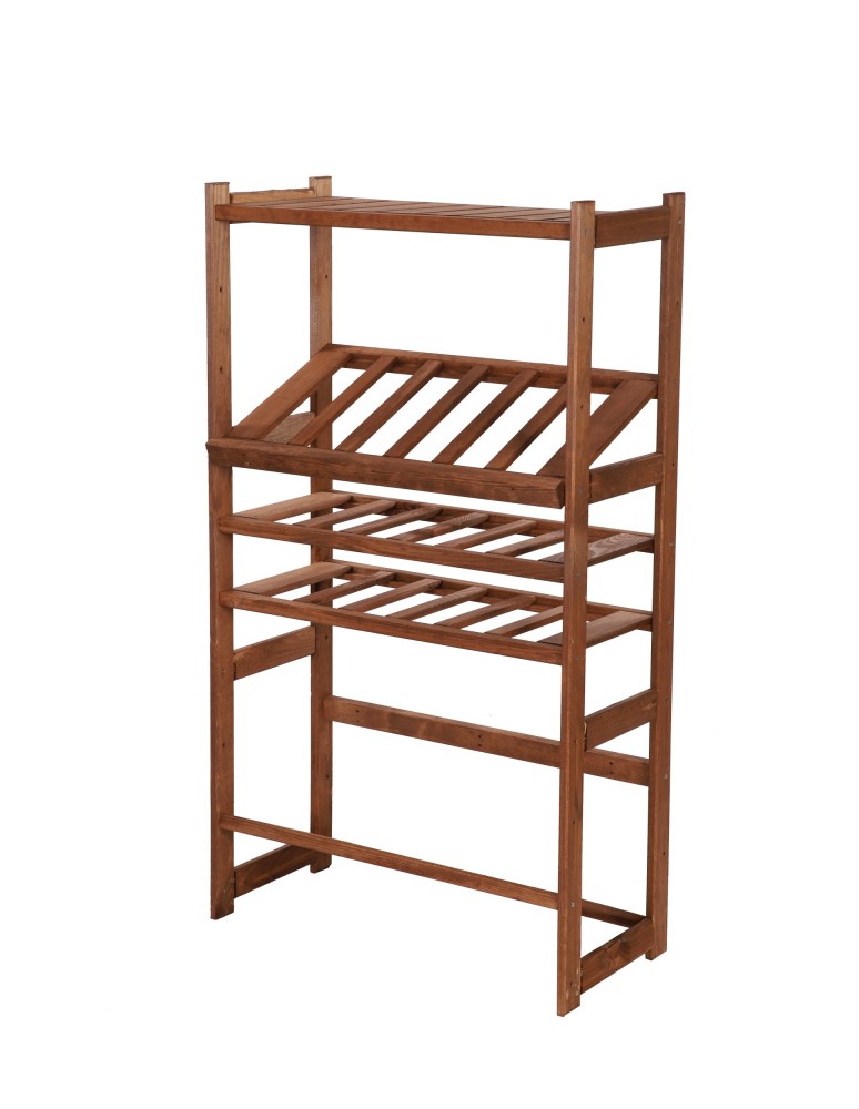 Regały - Regał drewniany do spiżarni LSR P1W2S2 Brązowy - product b2b.wamar.biz 2