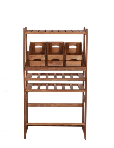 Regały - Regał drewniany do spiżarni LSR P1W2S2 Brązowy - product 5