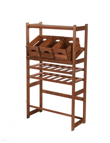 Regały - Regał drewniany do spiżarni LSR P1W2S2 Brązowy - product 6