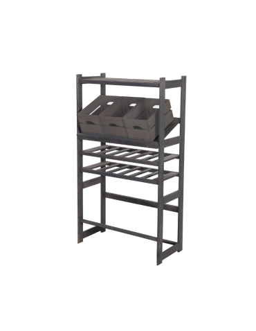 Regał drewniany do spiżarni LSR P1W2S2 Szary