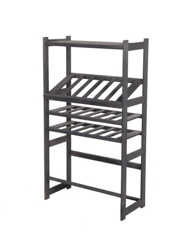 Regały - Regał drewniany do spiżarni LSR P1W2S2 Szary - product 3