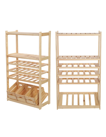 Regał drewniany do spiżarni LSR P2W3S1 Naturalny