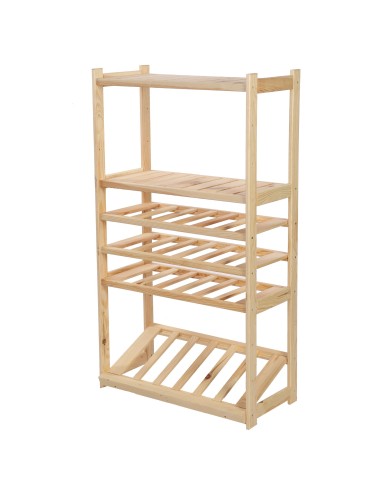 Regały - Regał drewniany do spiżarni LSR P2W3S1 Naturalny - product 3