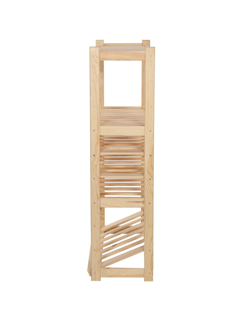 Regały - Regał drewniany do spiżarni LSR P2W3S1 Naturalny - product b2b.wamar.biz 4