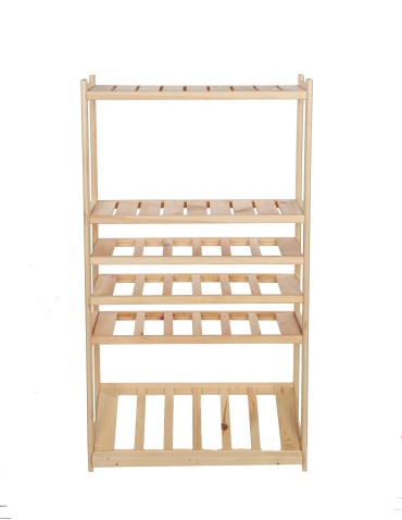 Regały - Regał drewniany do spiżarni LSR P2W3S1 Naturalny - product 5