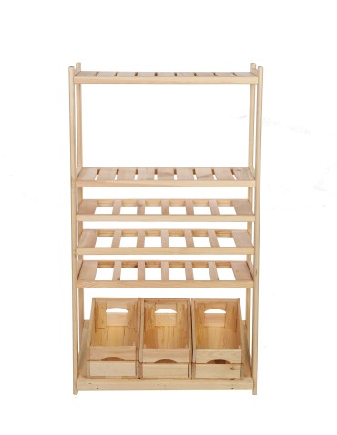 Regały - Regał drewniany do spiżarni LSR P2W3S1 Naturalny - product 6