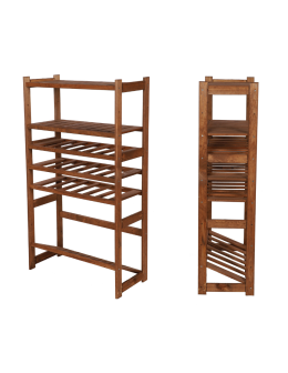 Regał drewniany do spiżarni LSR P2W3S1 Brązowy