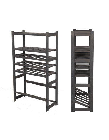 Regał drewniany do spiżarni LSR P2W3S1 Szary