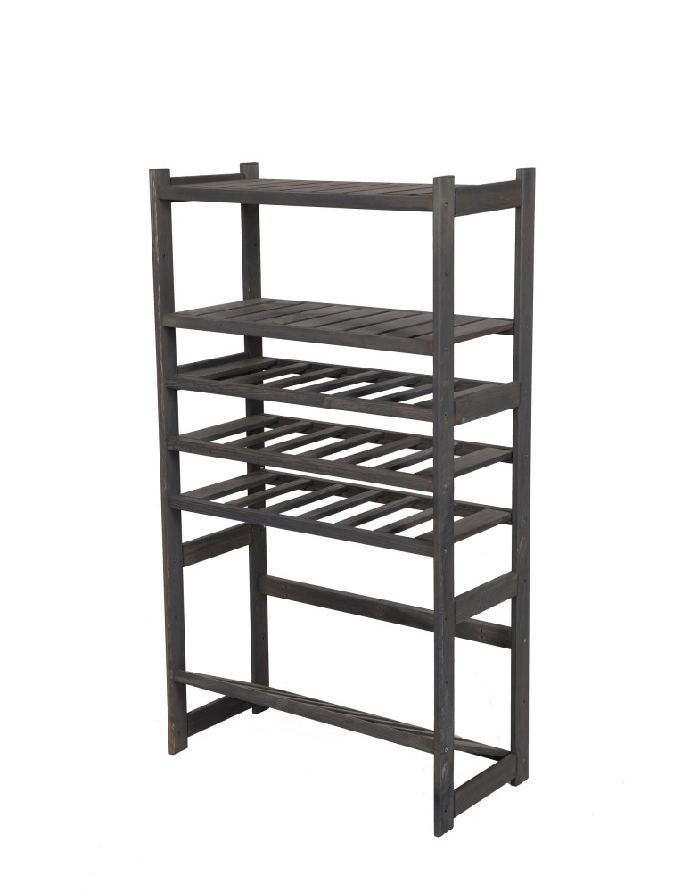 Regały - Regał drewniany do spiżarni LSR P2W3S1 Szary - product b2b.wamar.biz 2